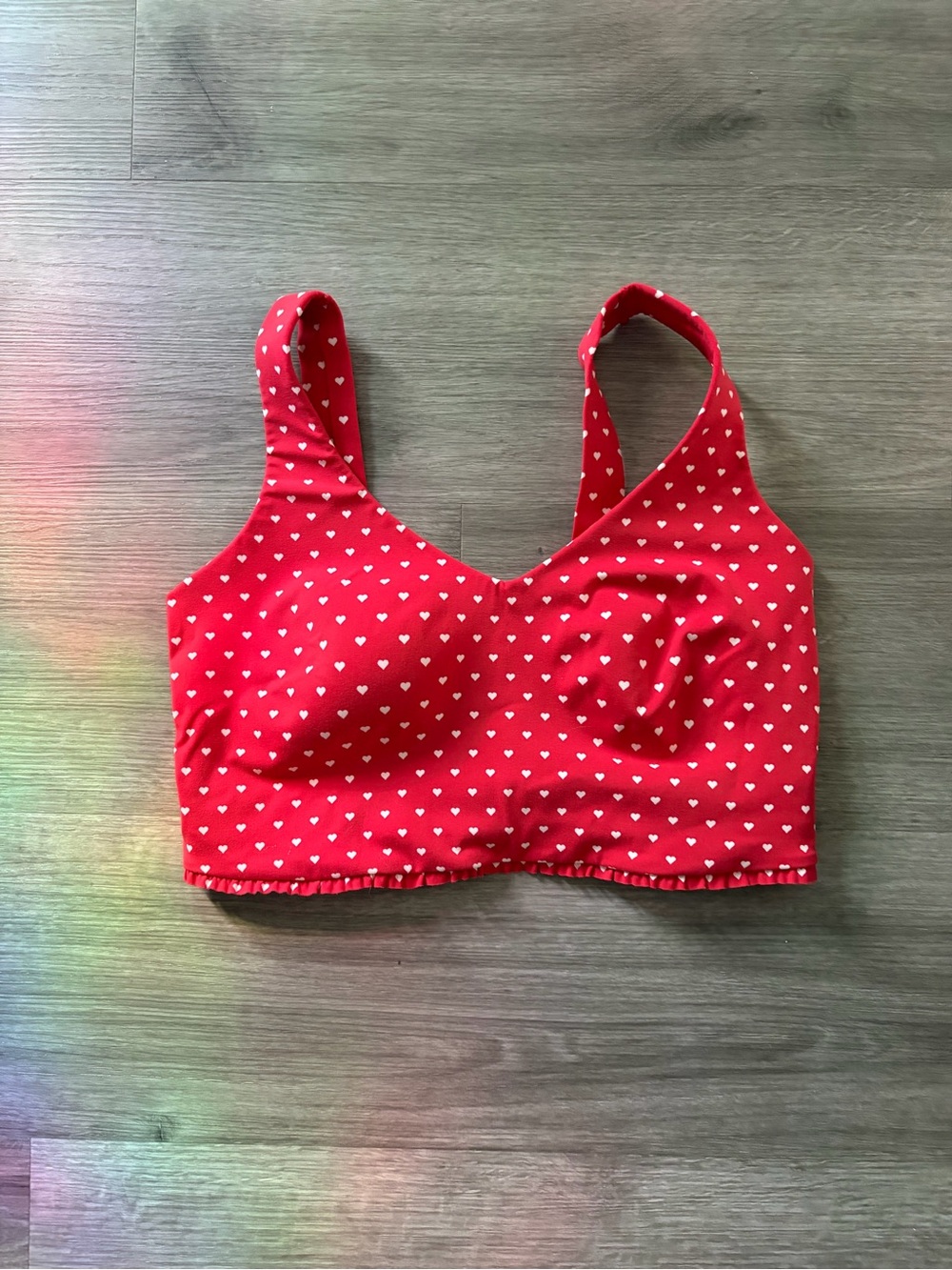 All in motion red heart longline bra